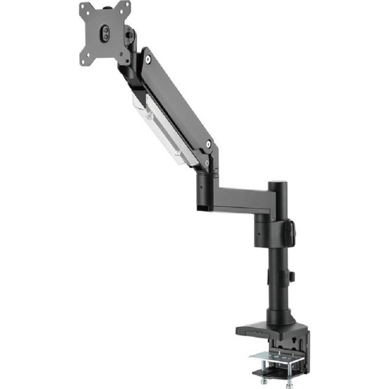 GAMEON GO-2083 Pole-Mounted Aluminum Heavy-Duty Gas Spring Single Monitor Arm, Stand And Mount For Gaming And Office Use, 17" - 35", Each Arm Up To 15 KG, Black