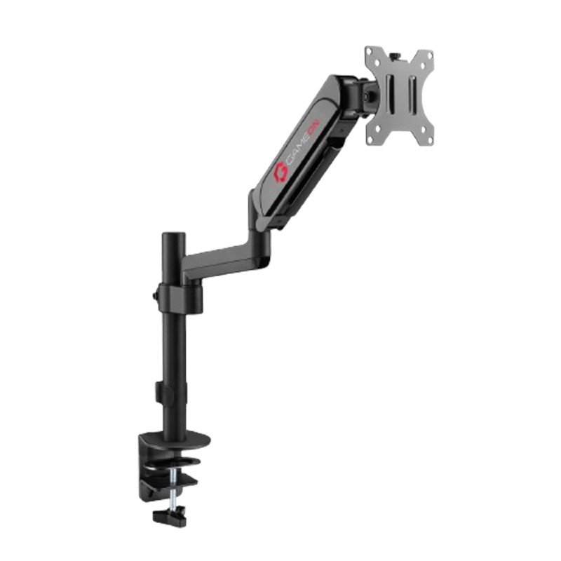 GAMEON Pole-Mounted Single Monitor Arm For Gaming And Office Use, 17" - 32"- Black