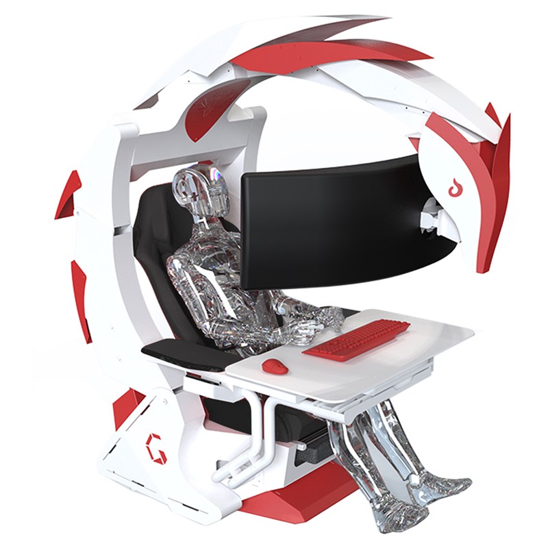 GAMEON G1-2022 Simulator Gaming Chair - White/Red