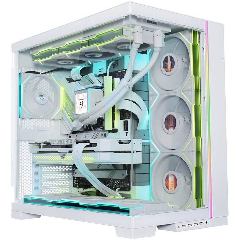 LIAN LI O11 Dynamic EVO XL RGB Tempered Glass Full Tower Gaming PC Case - White (Fans Not Included)