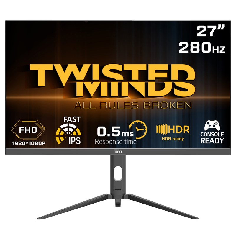 Twisted Minds Supreme Series Flat 27" FHD - 280HZ 0.5MS Fast IPS HDMI 2.1 Gaming Monitor