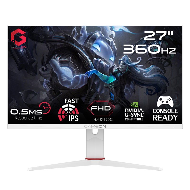 GAMEON GOA27FHD360IPS Artic Pro Series 27" FHD, 360Hz, 0.5ms, HDMI 2.1, Fast IPS Gaming Monitor (Support PS5)