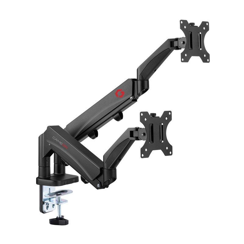 GAMEON GO-5350 Dual Monitor Arm, Stand And Mount For Gaming And Office Use, 17" - 32", Each Arm Up To 9 kg - Black