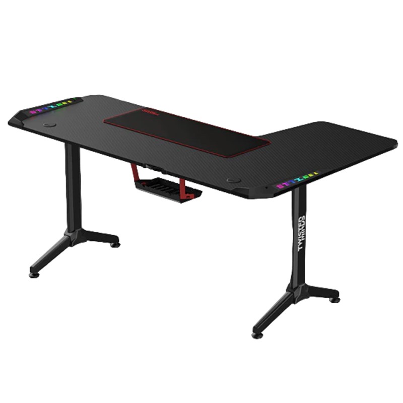 Twisted Minds Corner Gaming Desk, Left - Black - TM-Y-LB-RGB- 160*100*75 cm