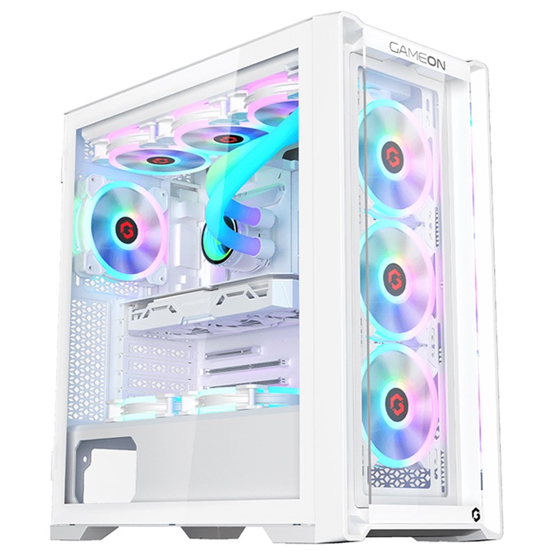 GAMEON Vortex Arctic Series Mid Tower Gaming Case - White