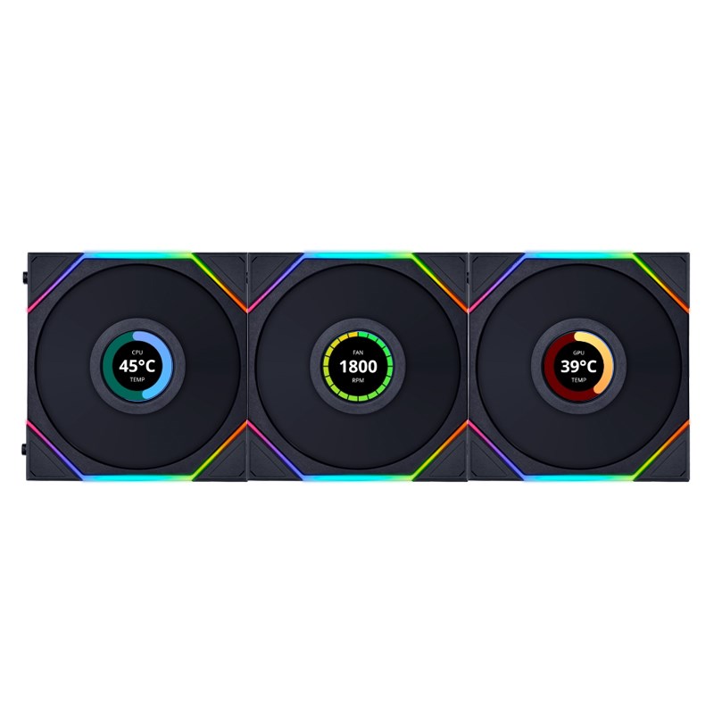 LIAN LI UNI FAN TL LCD 120mm ARGB Case Fan with 1.6" LCD Screen (Pack of 3)