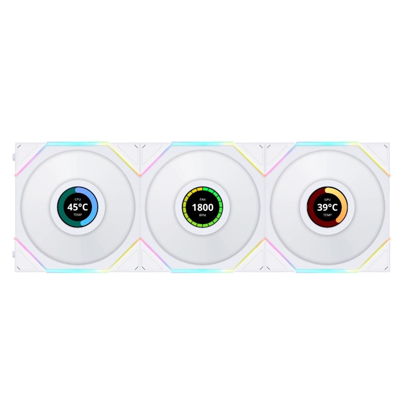 LIAN LI UNI FAN TL LCD 120mm ARGB Case Fan with 1.6" LCD Screen (Pack of 3)