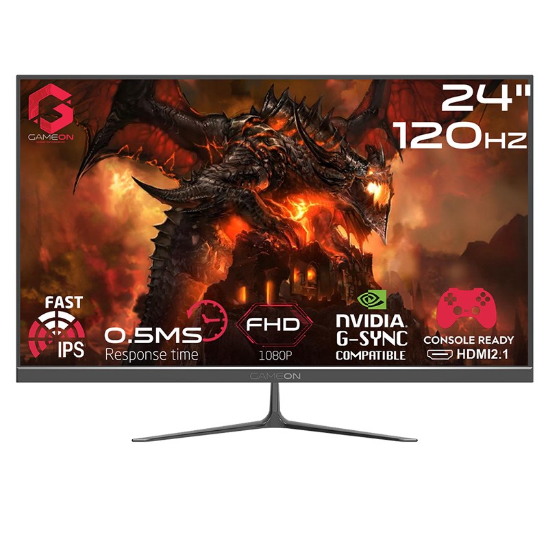 GAMEON GOES24FHD120IPS Essential Series 23.8" FHD, 120Hz, 0.5ms Fast IPS Gaming Monitor (Support PS5) - Black