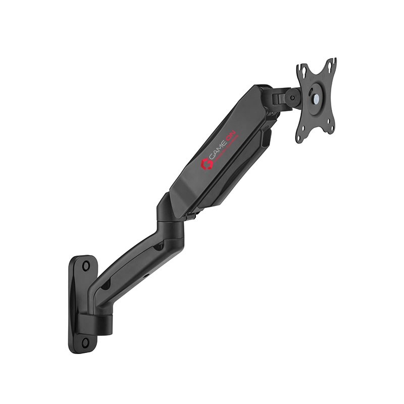 GAMEON GO-5015 Economy Spring-Assisted Wall Mounted Single Monitor Arm, Stand And Mount For Gaming And Office Use, 17" - 32", Each Arm Up To 9 kg, Black