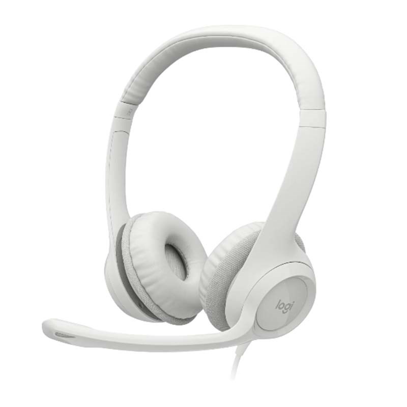 Logitech H390 USB Headset with Noise-Cancelling Mic - White
