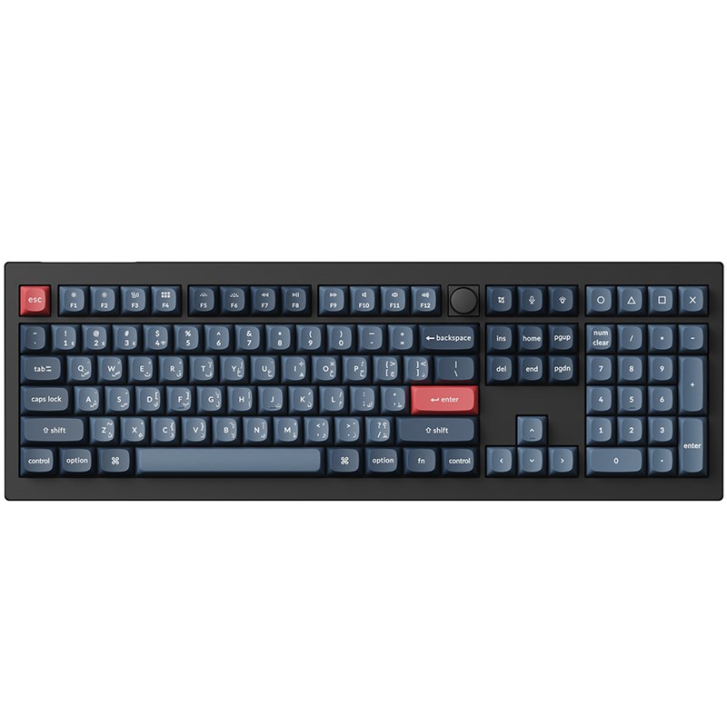 Keychron V6 Max 100% RGB Backlight Swappable Fully Assembled Knob, QMK/VIA Wireless Mechanical Gaming Keyboard (Gateron Jupiter Red Switch) - Carbon Black