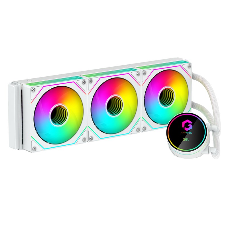 GAMEON KRAKEN 360mm Temperature Display Liquid CPU Cooler - White