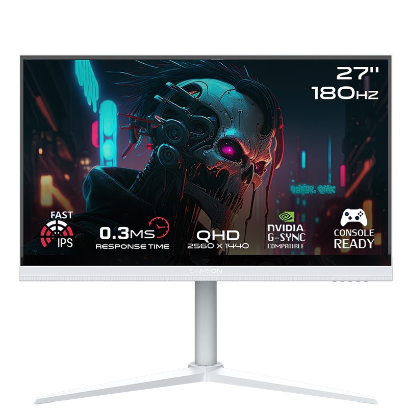 GAMEON GOA27QHD180IPS Artic Pro Series 27" QHD, 180Hz, MPRT 0.3ms, Fast IPS Gaming Monitor (Support PS5) - White