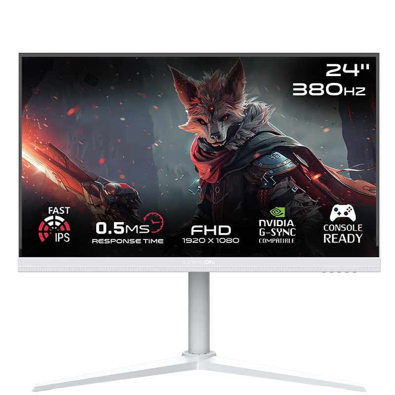 GAMEON GOAP24FHD380IPS Artic Pro Series 24" FHD, 380Hz, MPRT 0.5ms, HDMI 2.1, Fast IPS Gaming Monitor (Support PS5) - White