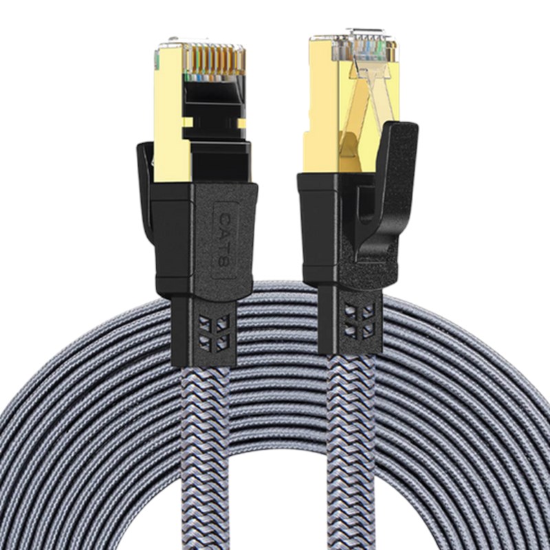 TwistedMinds Braided CAT8 FTP Flat Ethernet Cable Transmission Rate 40Gbps / 2000MHz - 5 M