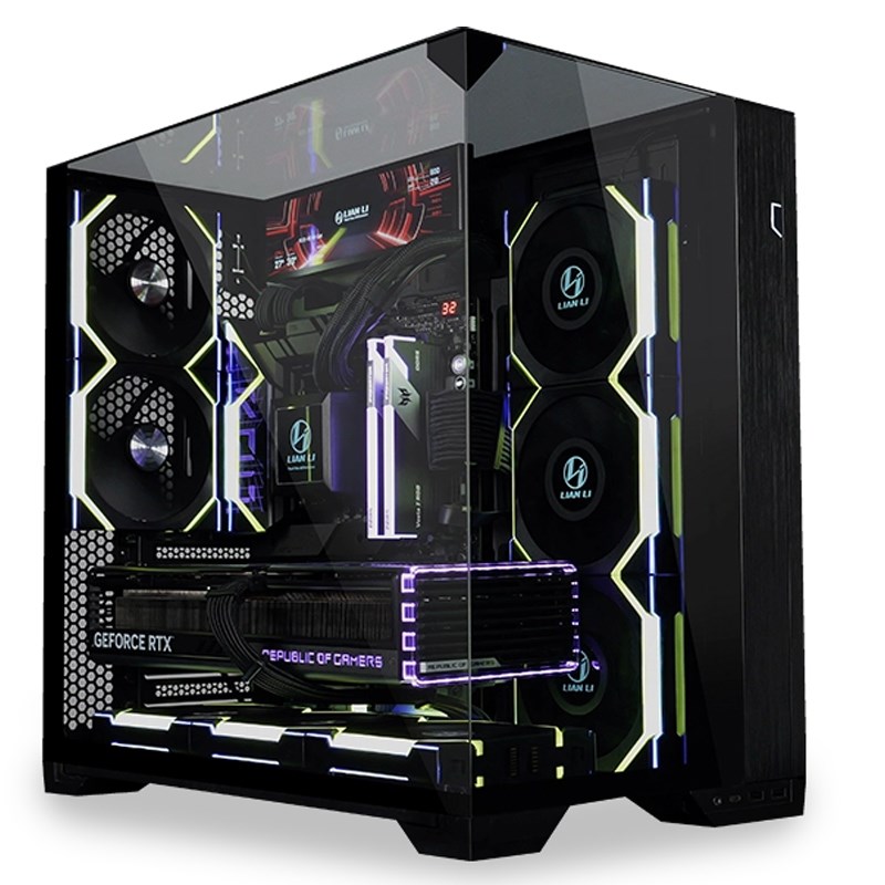 LIAN LI O11 VISION COMPACT Tempered Glass ATX Mid-Tower Gaming PC Case - Black (Fans Not Included)