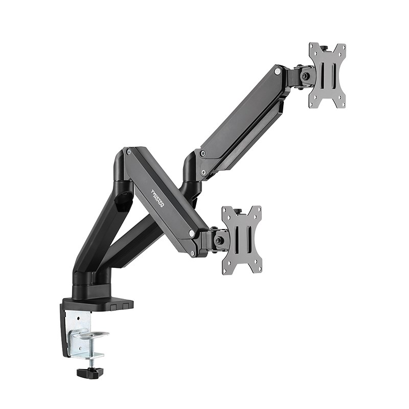 Twisted Minds Dual Monitor Aluminum Slim Mechanical Spring USB Monitor Arm for Gaming and Office Use 17" - 32" Up to 8 kg - Black