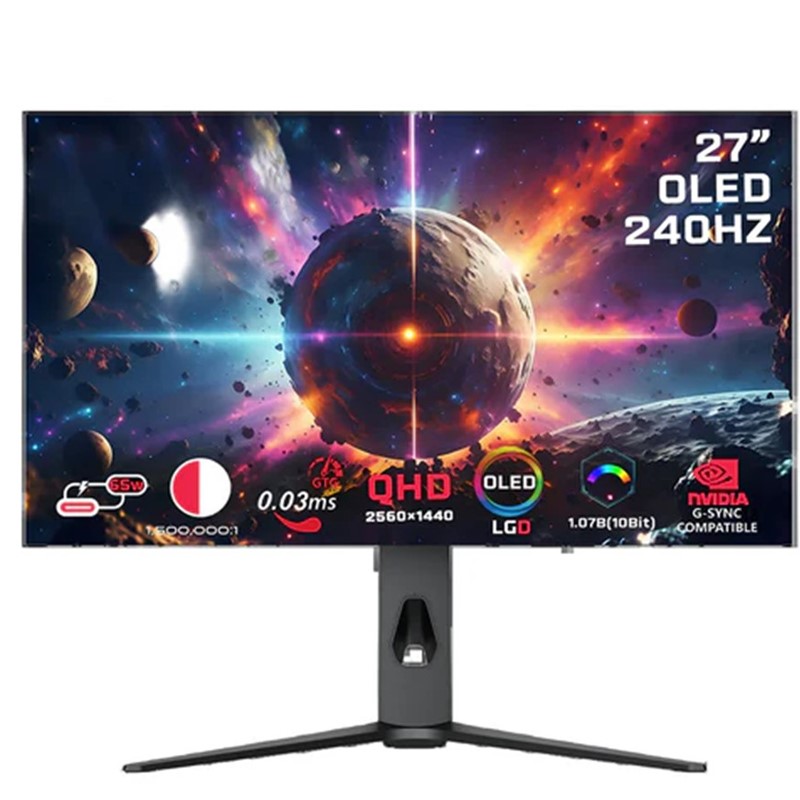 GAMEON GO27OLED 2K Signature X Series 27" OLED QHD, 240 Hz, 0.3 ms, HDMI 2.1, IPS Gaming Monitor (Supports PS5) - Black