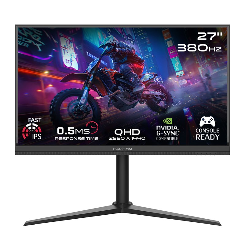 GAMEON GOMP27QHD380IPS Midnight Pro Series 27" QHD, 380 Hz, MPRT 0.5 ms, HDMI 2.1, Fast IPS Gaming Monitor (Support PS5) - Black