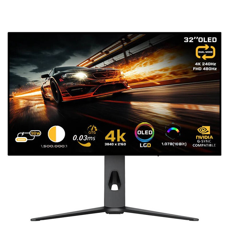 Twisted Minds 32" Prestige X Series OLED Dual Mode (4K 240Hz/ FHD 480Hz), 0.3 MS, HDMI 2.1 Gaming Monitor