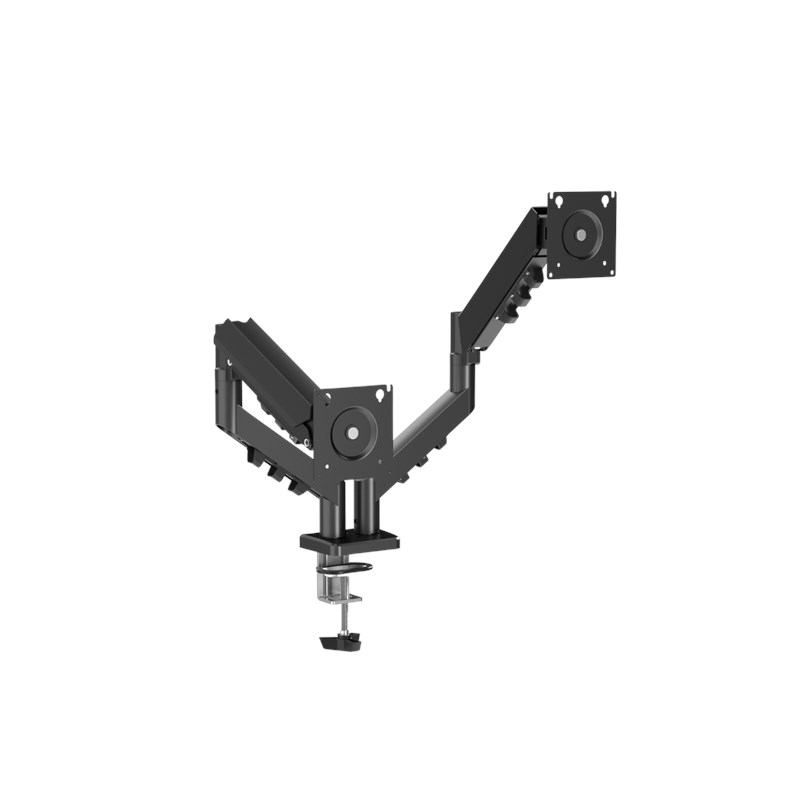GAMEON GO-5550 Gas Mechanical Spring Dual Monitor Arm For Gaming And Office Use, 17" - 32", Flat Monitor Upto 9 kg & Curve Monitor Upto 9 kg - Black