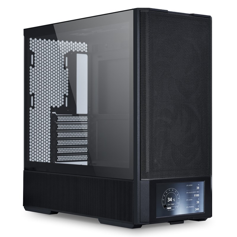 LIAN LI Lancool 207 Digital 6" LCD Mid Tower ATX Gaming Case - Black (4 FANS Included)