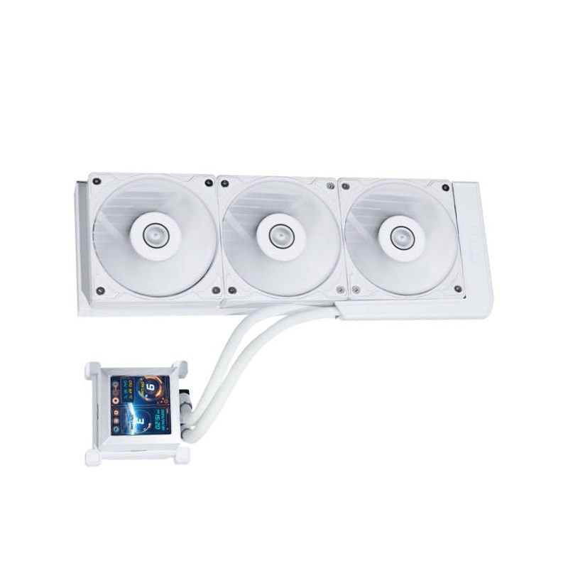 LIAN LI Hydro-Shift LCD AIO 360mm Liquid CPU Cooler with 2.88" IPS LCD Screen - White