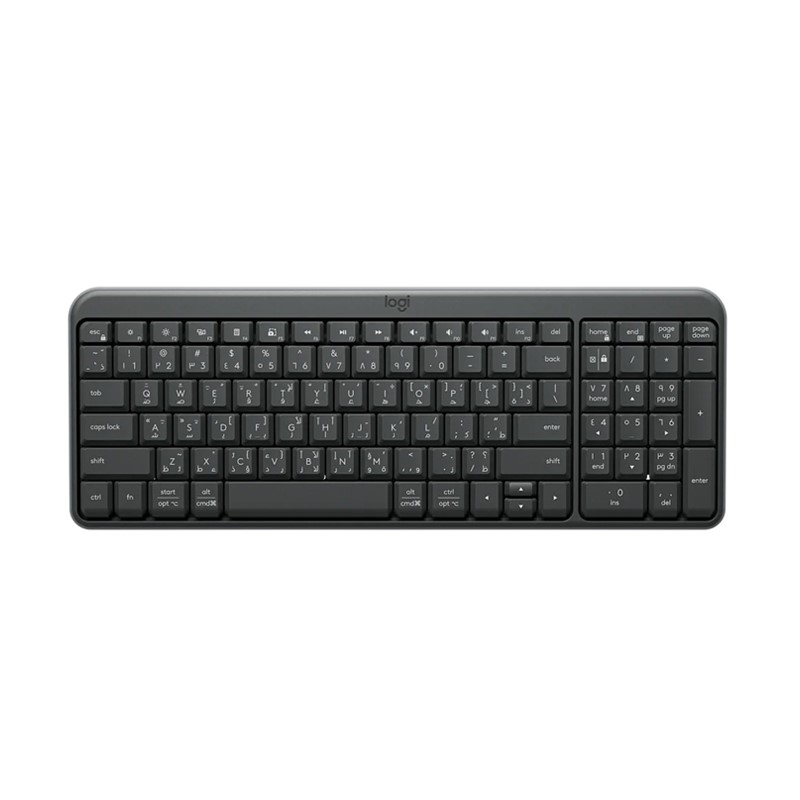 Logitech K250 Wireless/Bluetooth Keyboard, English/Arabic - Graphite