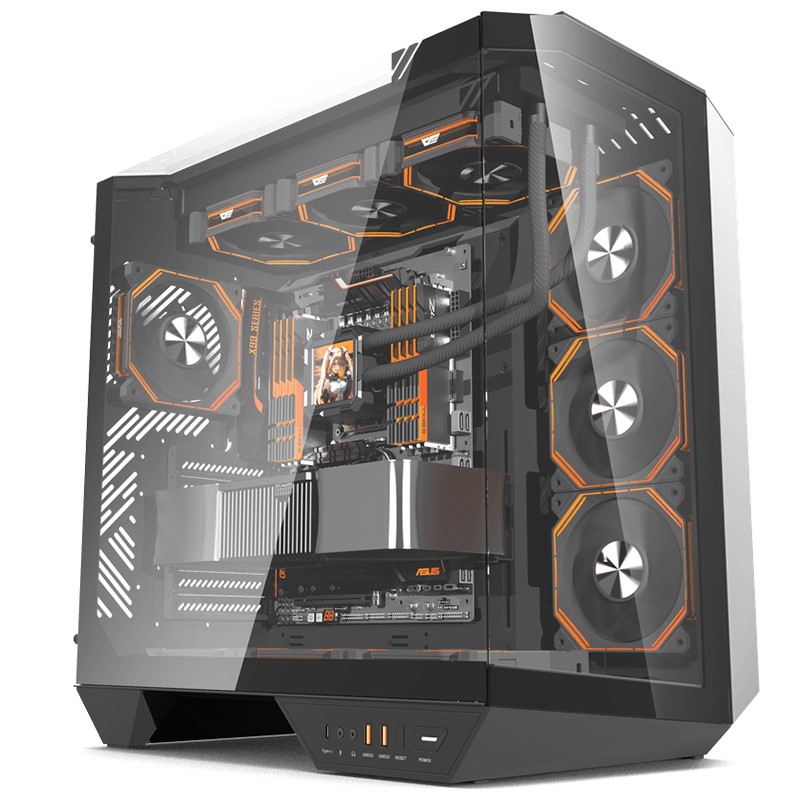DarkFlash DY470 ATX Mid Tower Gaming Case - Black (4 ARGB Fans Included)