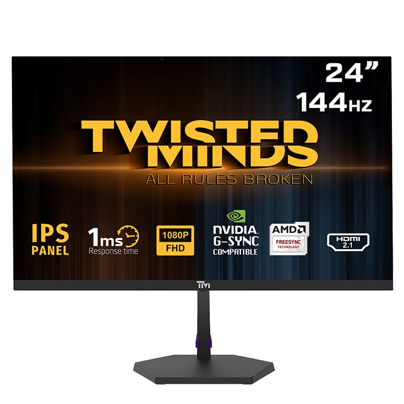 Twisted Minds ECO SERIES 24", 144Hz, 1ms, FHD, HDMI 2.1 and DP 1.4 Gaming Monitor