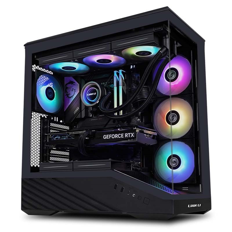 LIAN LI Vector V100 E-ATX Mid Tower Gaming Case - Black (4 ARGB Fans Included)