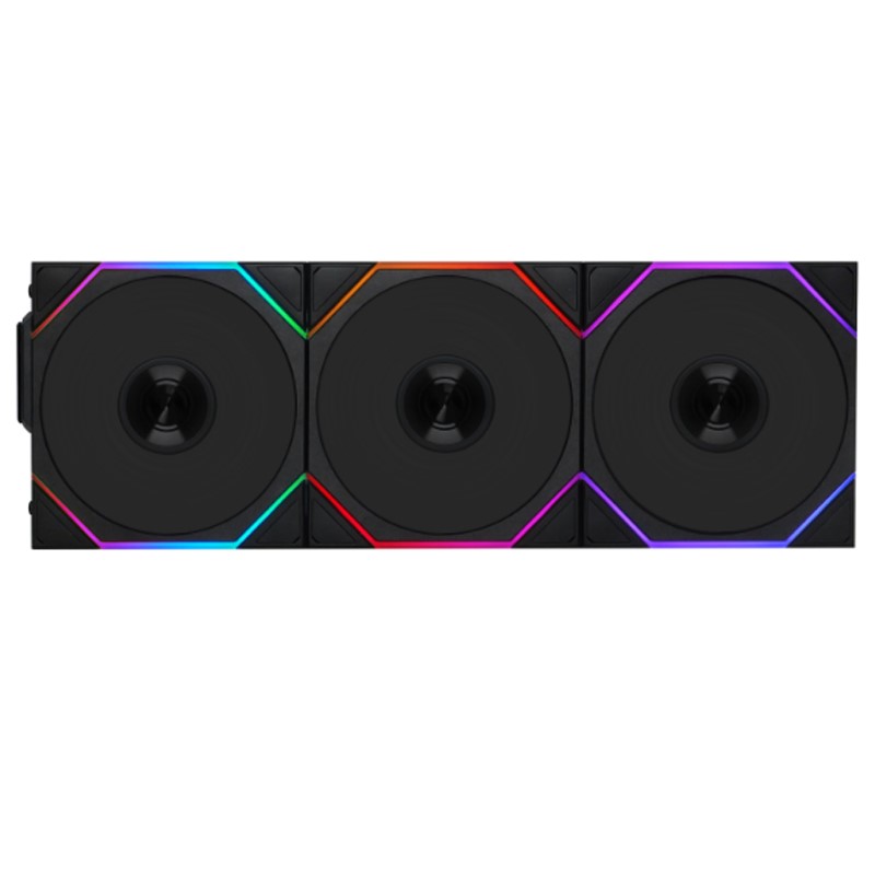LIAN LI UNI FAN TL-LCD Wireless 120mm ARGB Case Fans with 1.6” LCD Screen (3 Pack) - Black