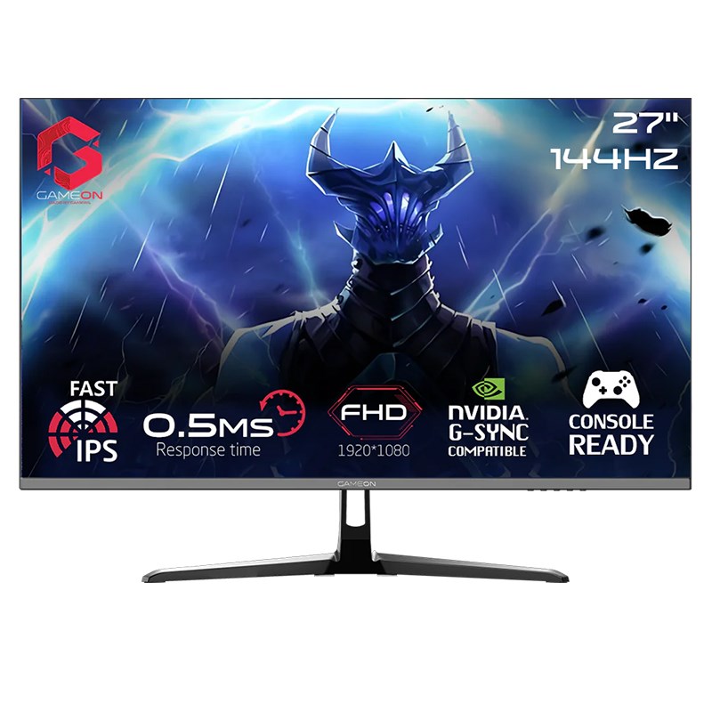 GAMEON GOES27FHD144IPS Essential Series 27" FHD, 144Hz, MPRT 0.5ms, HDMI 2.1, Fast IPS Gaming Monitor (Supports PS5) - Black