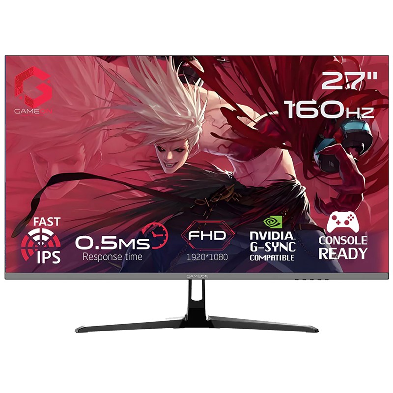 GAMEON GOES27FHD160IPS Essential Series 27" FHD, 160Hz, MPRT 0.5ms, HDMI 2.1, Fast IPS Gaming Monitor (Supports PS5) - Black