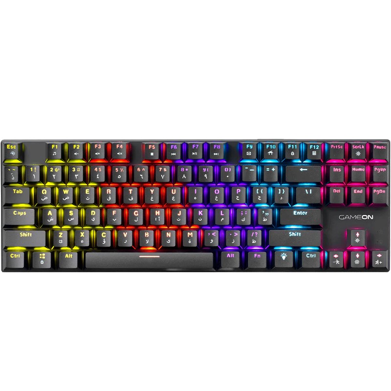 GAMEON KENORA Series GOMK87-RS 80% RGB Mechanical Wired Gaming Keyboard, Red Switch - English/Arabic