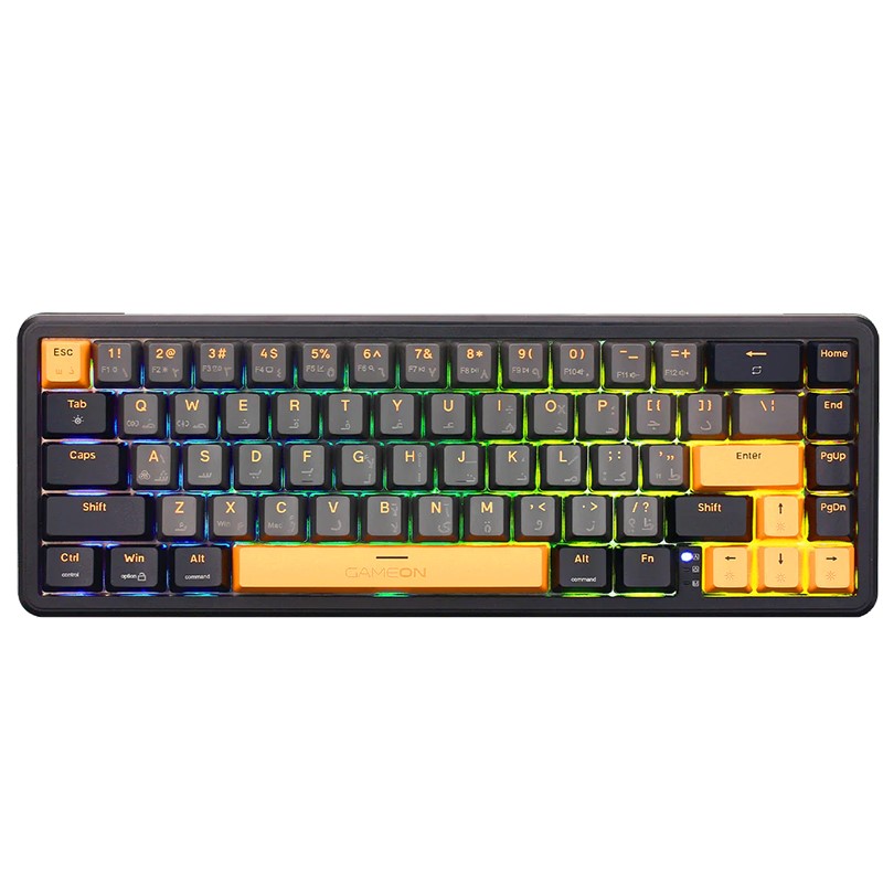 GAMEON VOLT Series GOMGK68-RS 60% RGB Magnetic Mechanical Wired Gaming Keyboard with Customization Software, Pink Switch - English/Arabic