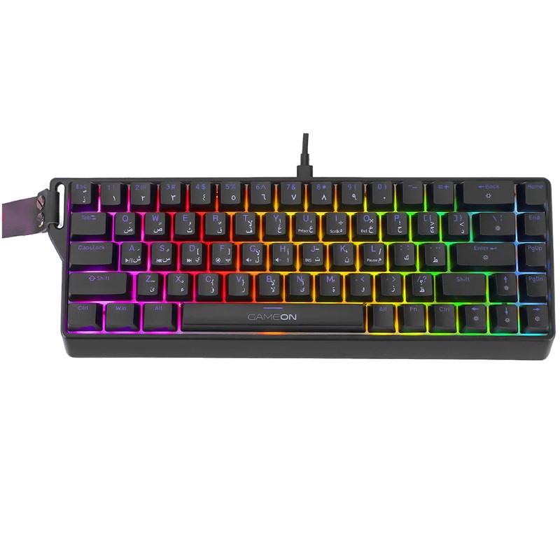 GAMEON MAGPRO Series GOMG1K8-RS 60% RGB Magnetic Mechanical Wired Gaming Keyboard with Customization Software & Wrist Band, Pink Switch - English/Arabic