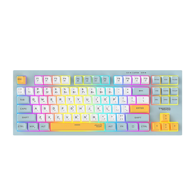 Twisted Minds Spectrum Series Wired Keyboard 80% Compact Gasket structure Membrane - (English / Arabic) Layout