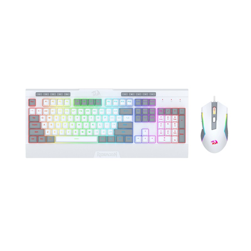 Redragon S151 (2in1 Combo: Wired Keyboard + Mouse) - White/Grey