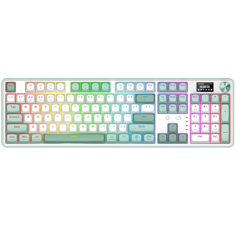 Redragon WYVERN K761 LCD PRO Tri Mode Connectivity (Wired & 2.4G & BT) Gaming Keyboard