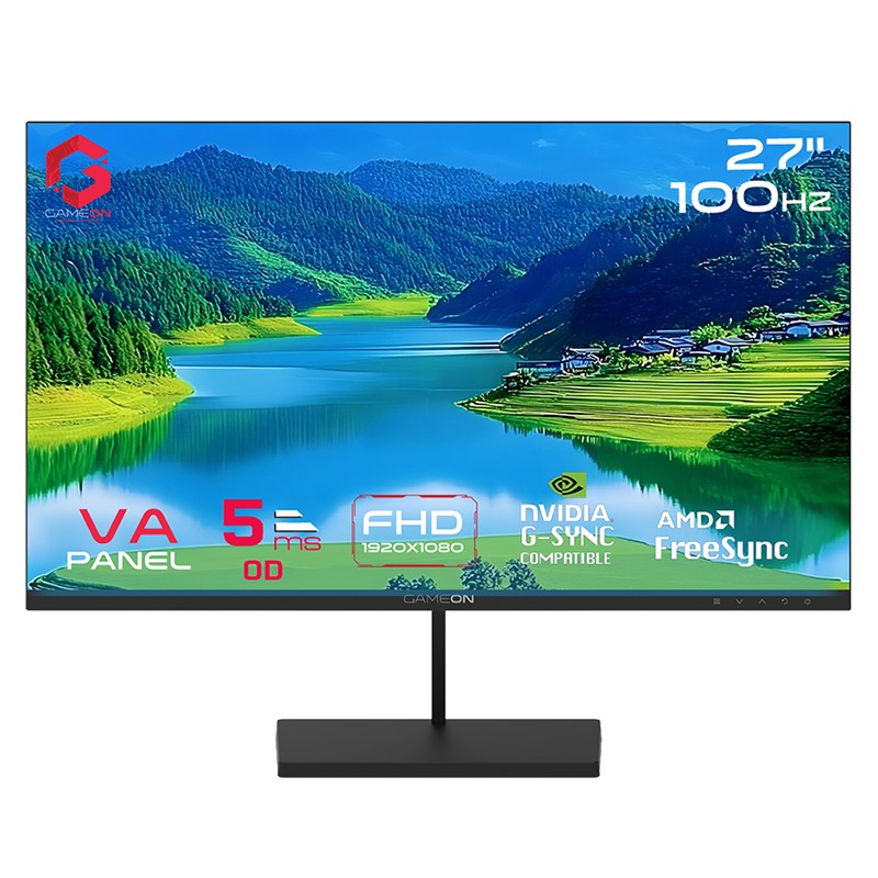 GAMEON GB27F100 Basic Series 27" FHD, 100Hz, 5ms, VA Panel Gaming Monitor - Black