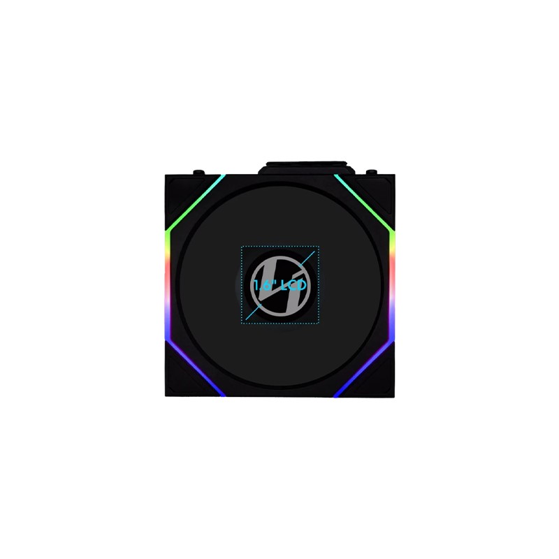 LIAN LI UNI FAN TL-LCD Wireless Reverse Blade 120mm ARGB Case Fan with 1.6” LCD Screen (1 Pack)