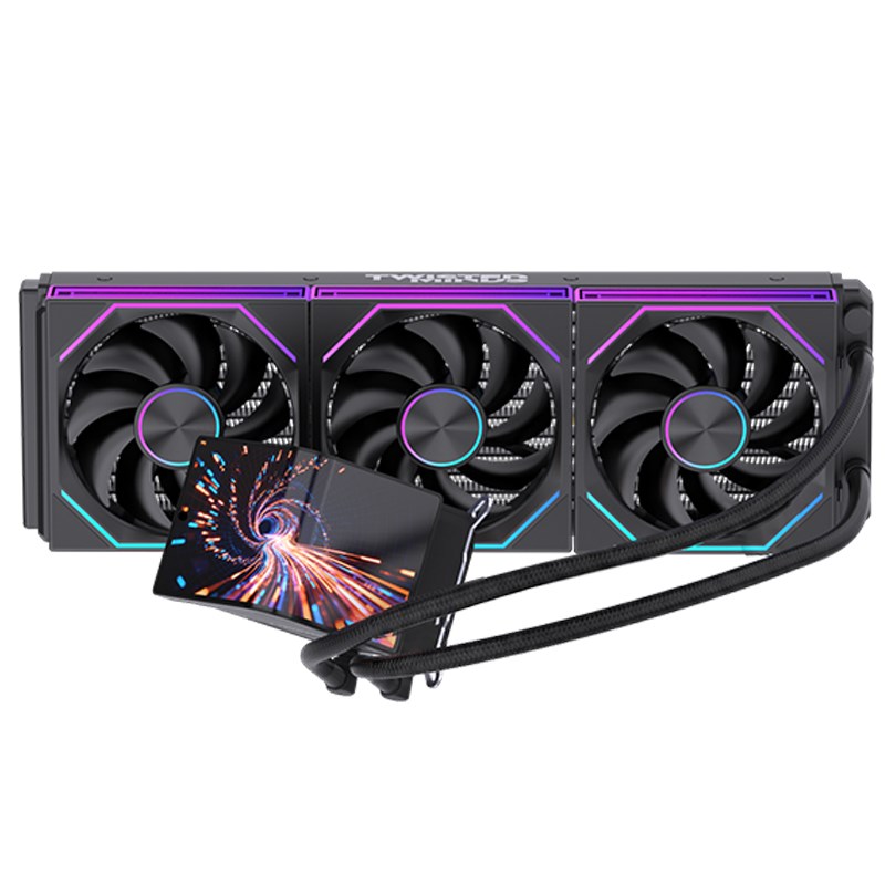 Twisted Minds ThunderFlow 360mm Liquid CPU Cooler with 6.6" Smart IPS Display - Black