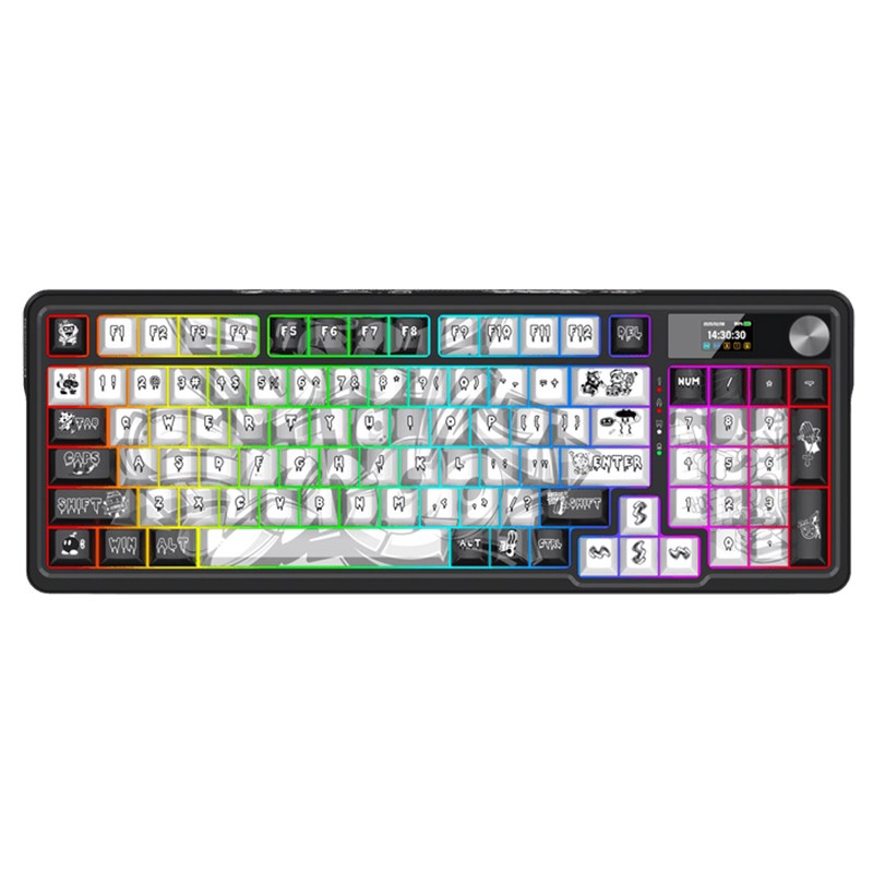 Redragon ARTEMIS K719 PRO Graffiti Tri Mode Connectivity (Wired & 2.4G & BT) Gaming Keyboard