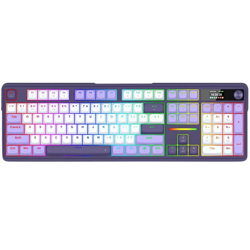 Redragon TERRAFLARE K762 PRO 100% Wireless RGB Mechanical Gaming Keyboard - White/Purple