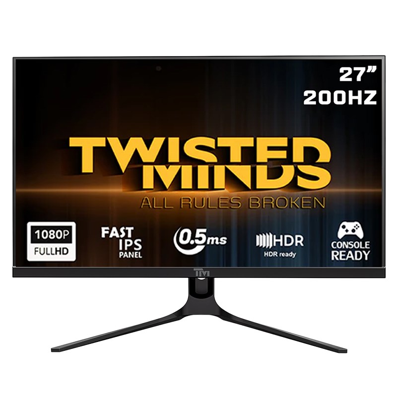 Twisted Minds TM27FHD200IPS Supreme Series 27” FHD, 200Hz, 0.5ms, HDMI 2.1, Fast IPS Gaming Monitor - Black