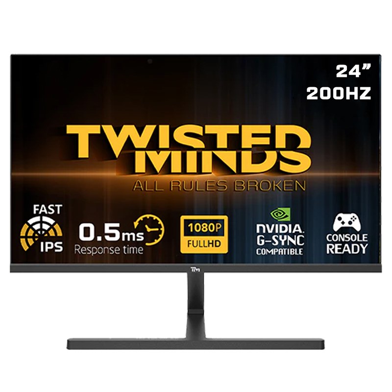 Twisted Minds TM24FHD200IPS Blaze Series 24" FHD, 200Hz, 0.5ms, HDMI 2.1, Fast IPS Gaming Monitor - Black