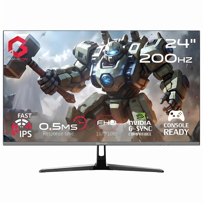 GAMEON GOPS24200IPS Pro Series 24" FHD, 200Hz, MPRT 0.5ms, HDMI 2.1, IPS Gaming Monitor (Supports PS5) - Black