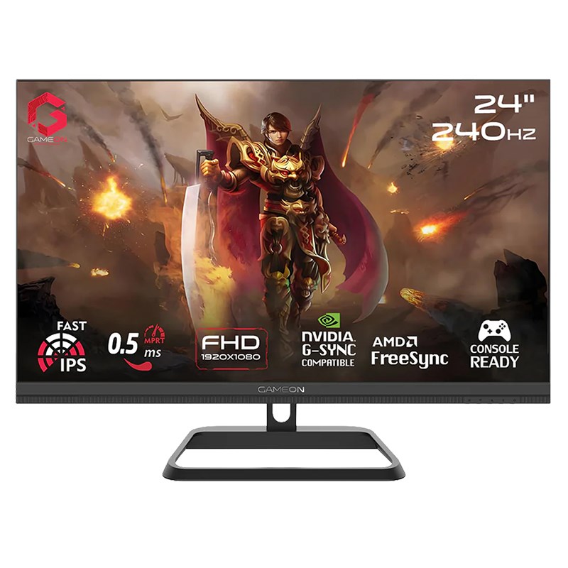 GAMEON GOM24FHD240IPS Midnight Pro Series 24" FHD, 240Hz, MPRT 0.5ms, HDMI 2.1, Fast IPS Gaming Monitor (Supports PS5) - Black
