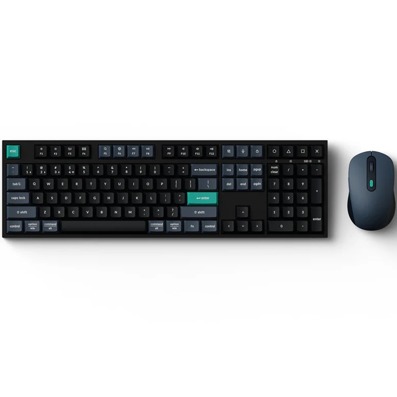 Keychron B36 Keyboard and BM25 Mouse Wireless Combo, 100%, Black/Green - Arabic Layout